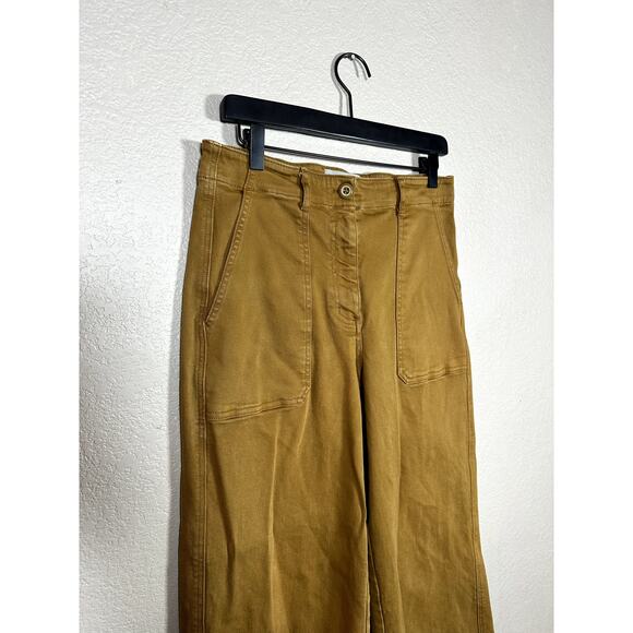 EVERLANE Dark Tan Wide Leg Crop Pant Size 8 High Rise - Picture 2 of 8